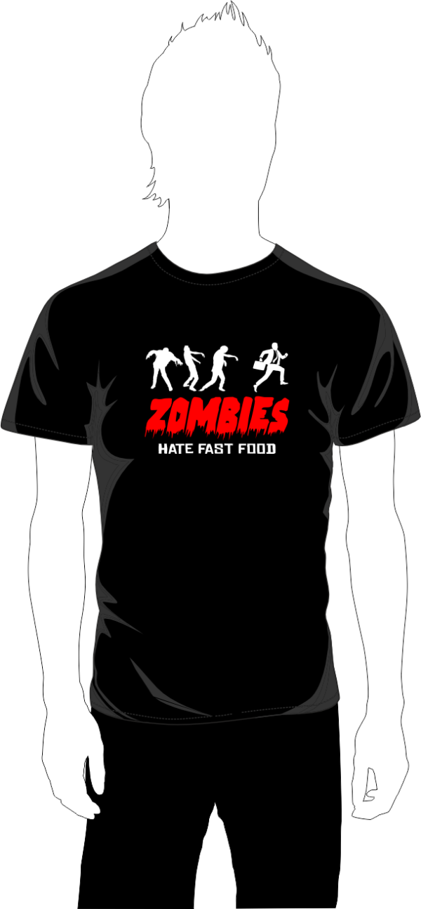 Zombies hate fast food ..... Printed T-Shirt