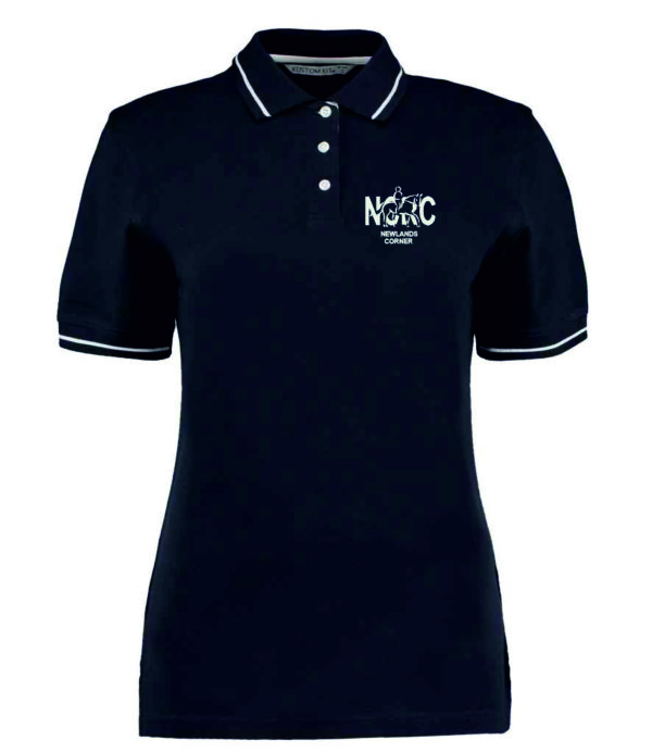 Newlands Corner Riding Club KK706 Kustom Kit Ladies St Mellion Tipped Cotton Piqué Polo